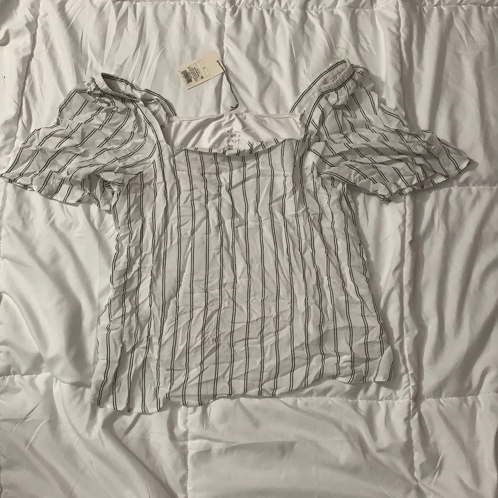A new day striped sheer blouse